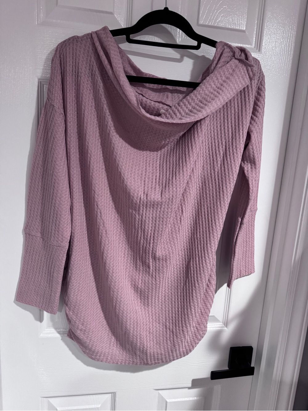 Maurices Dusty Mauve Waffle-Knit Cowl Sweater